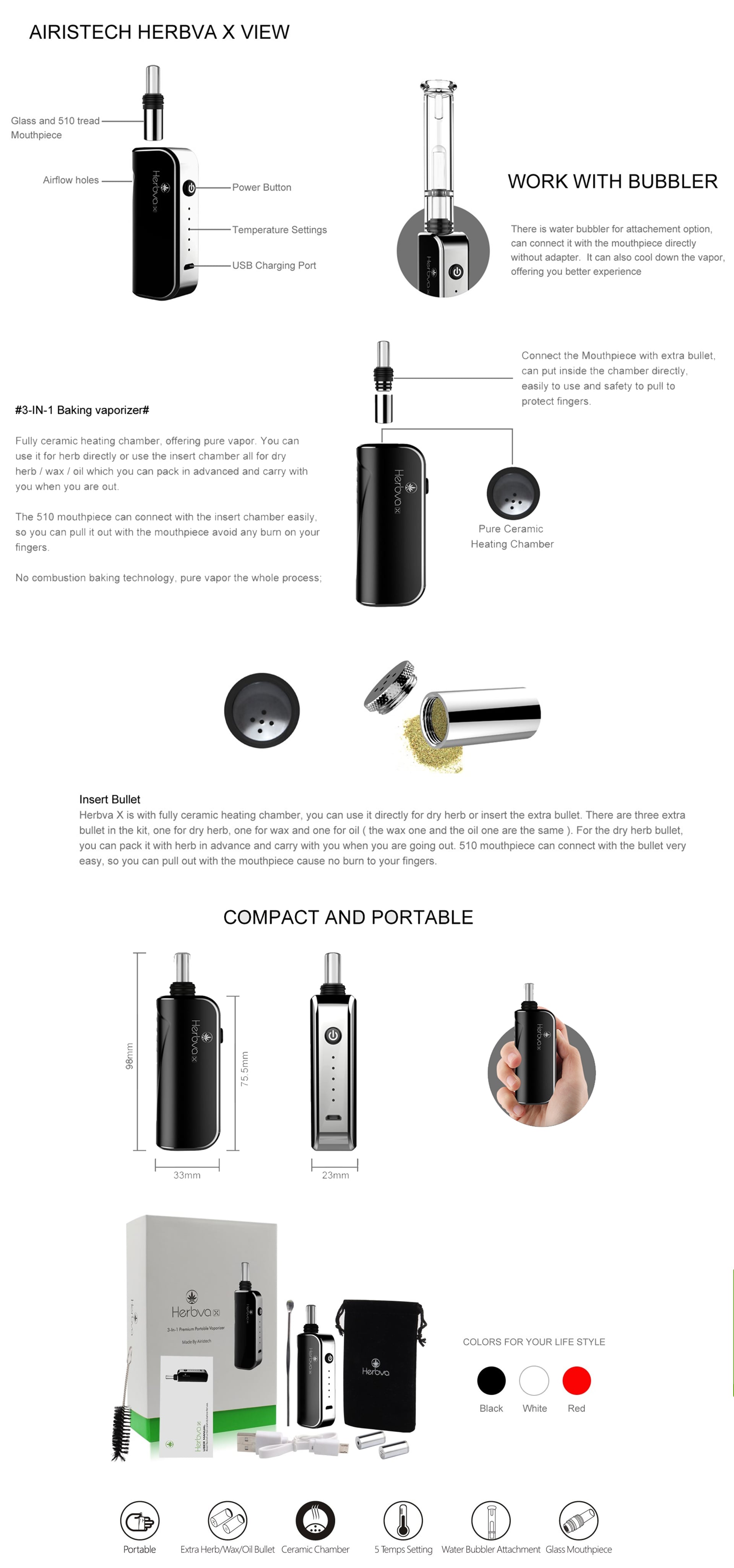 Airistech Herbva X 3-in-1 vaporizer product summary