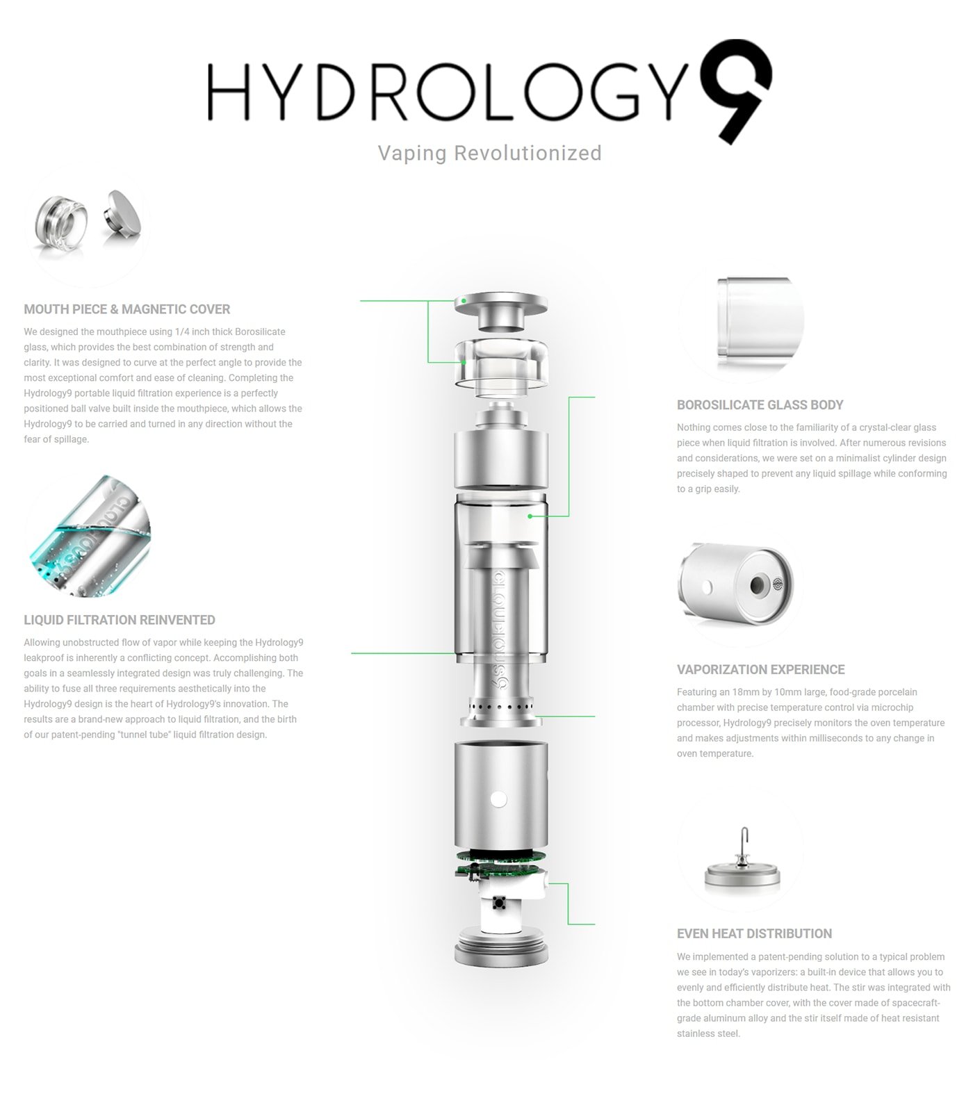 Cloudious Hydrology9 dry herb vaporizer with integrated water cooling system