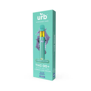 Urb THC Infinity+ Live Resin Disposable vape with glue berry indica terpenes in 3g size