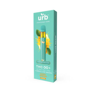 Urb THC Infinity+ Live Resin Disposable vape with sweet orange sativa terpenes in 3g size